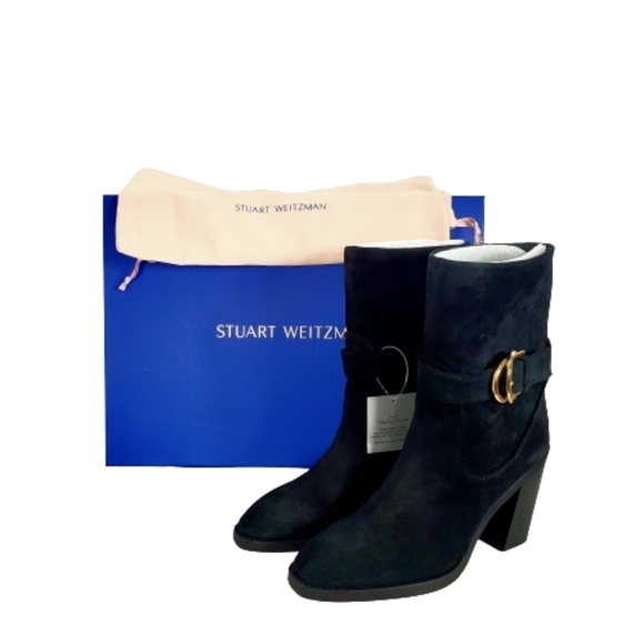 Stuart WEITZMAN BLACK SUEDE VIRGO BOOTIE NIB